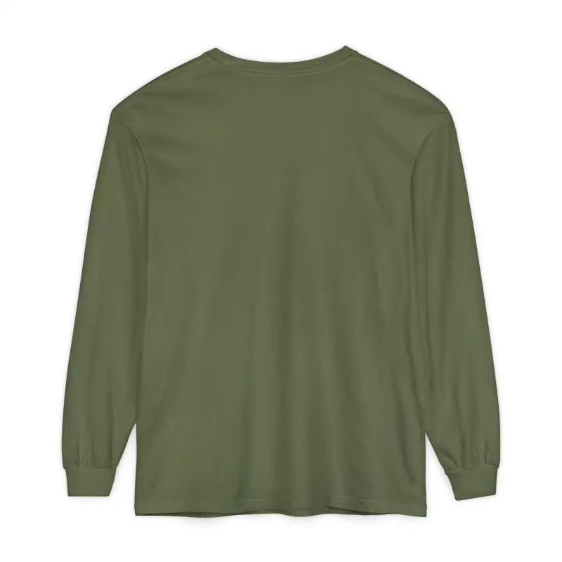 Olive green long-sleeved shirt from Christmas Filthy Duck collection for stylish wear