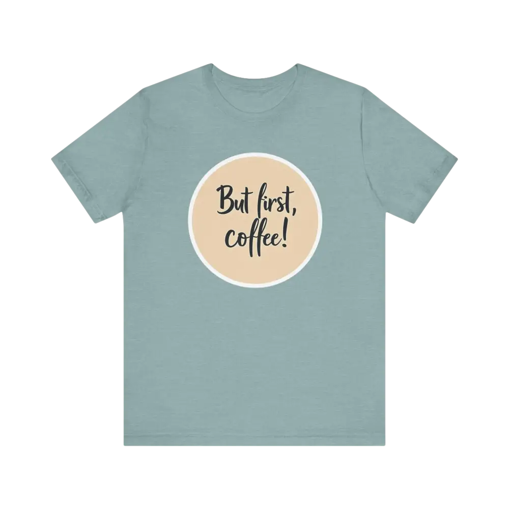 Blue Coffee Lover Tee Unisex Jersey T Shirt featuring coffee slogan design