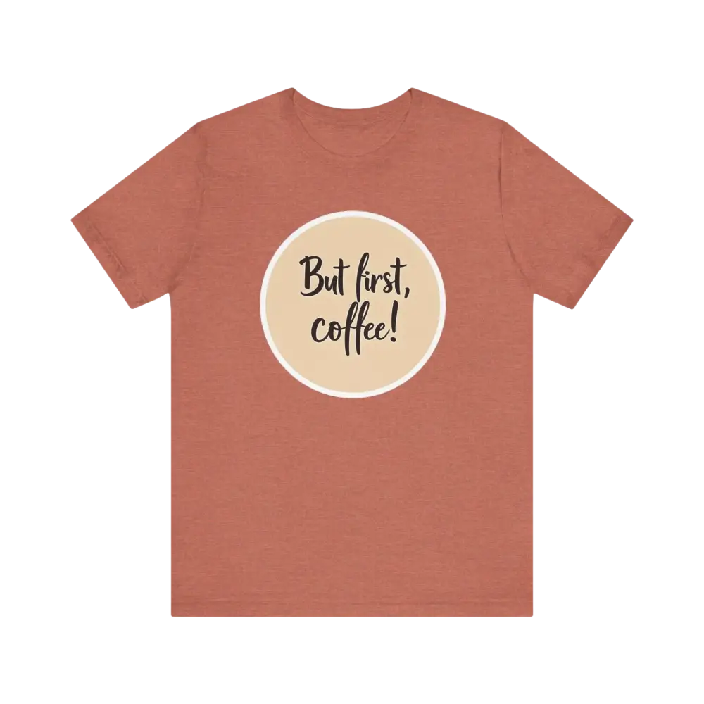 Copper-colored Coffee Lover Tee Unisex Jersey T Shirt with coffee-themed graphic
