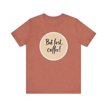 Copper-colored Coffee Lover Tee Unisex Jersey T Shirt with coffee-themed graphic