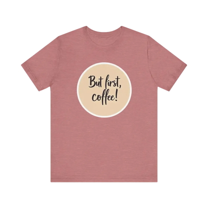 Mauve Coffee Lover Tee Unisex Jersey T-Shirt featuring a coffee slogan design