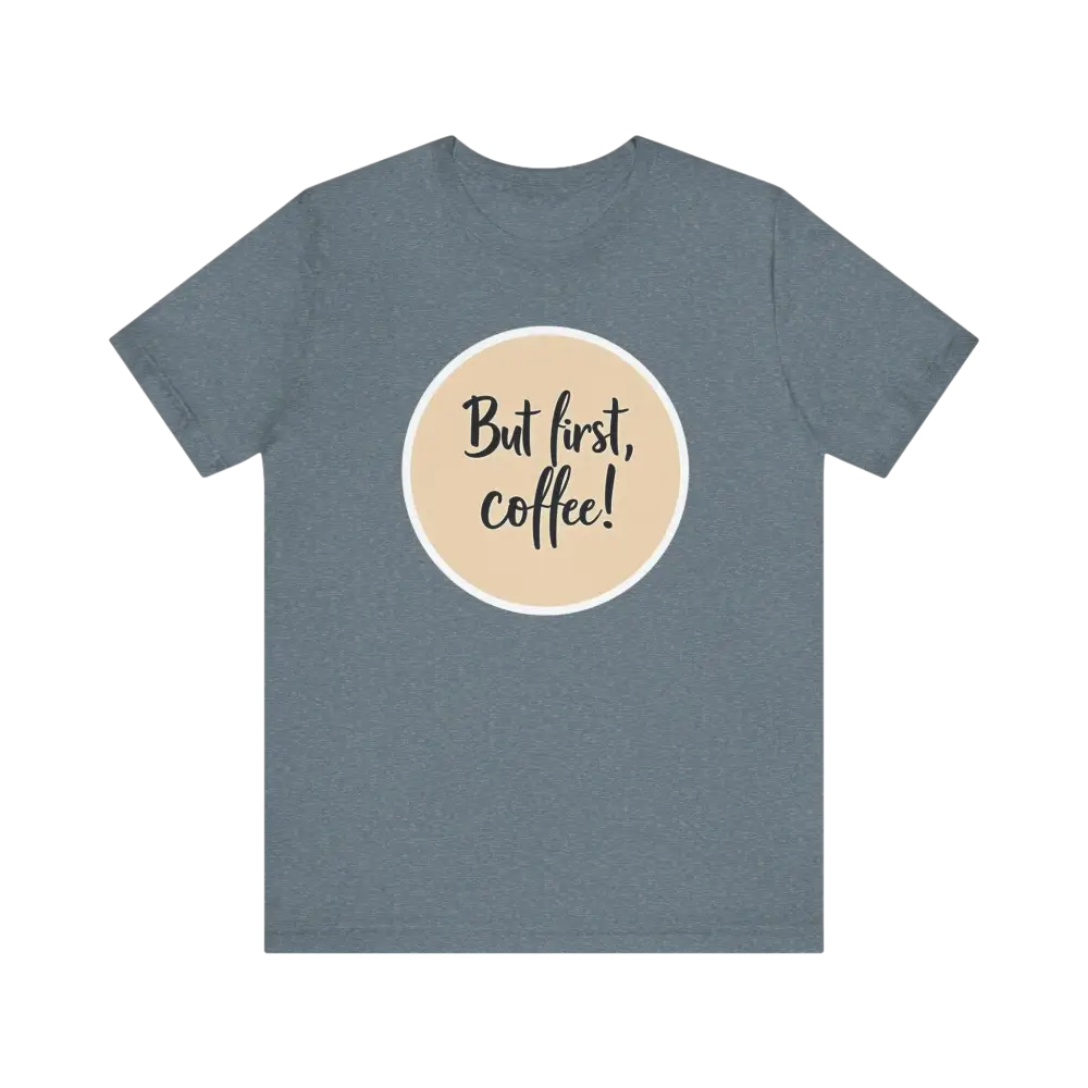 Gray Coffee Lover Tee Unisex Jersey T Shirt featuring a fun coffee slogan design
