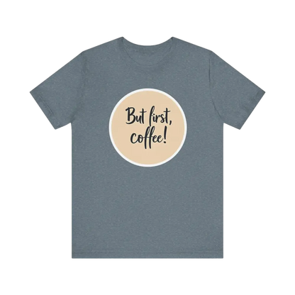 Gray Coffee Lover Tee Unisex Jersey T Shirt featuring a fun coffee slogan design