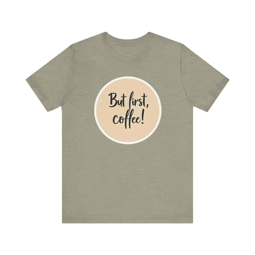Khaki Coffee Lover Tee Unisex Jersey T Shirt featuring a coffee slogan design