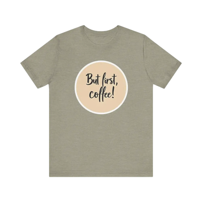 Khaki Coffee Lover Tee Unisex Jersey T Shirt featuring a coffee slogan design