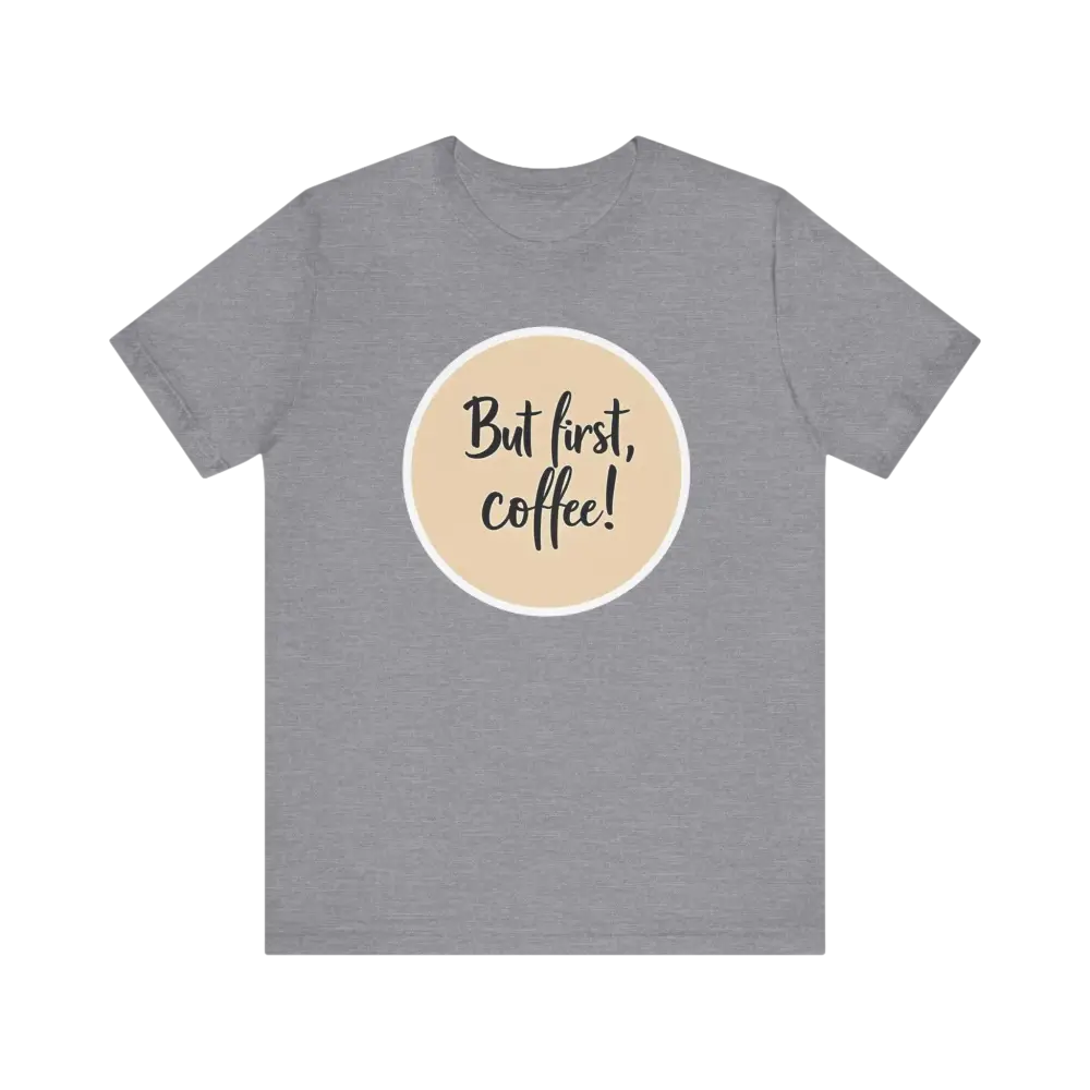Gray Coffee Lover Tee Unisex Jersey T Shirt with a trendy coffee slogan design