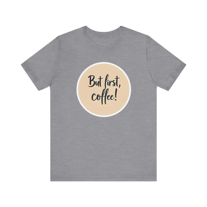 Gray Coffee Lover Tee Unisex Jersey T Shirt with a trendy coffee slogan design
