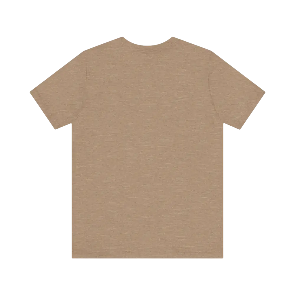 Beige short-sleeved Coffee Lover Tee Unisex Jersey T Shirt displayed on a neutral background