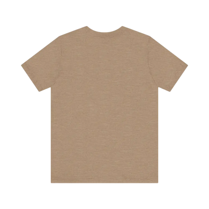 Beige short-sleeved Coffee Lover Tee Unisex Jersey T Shirt displayed on a neutral background