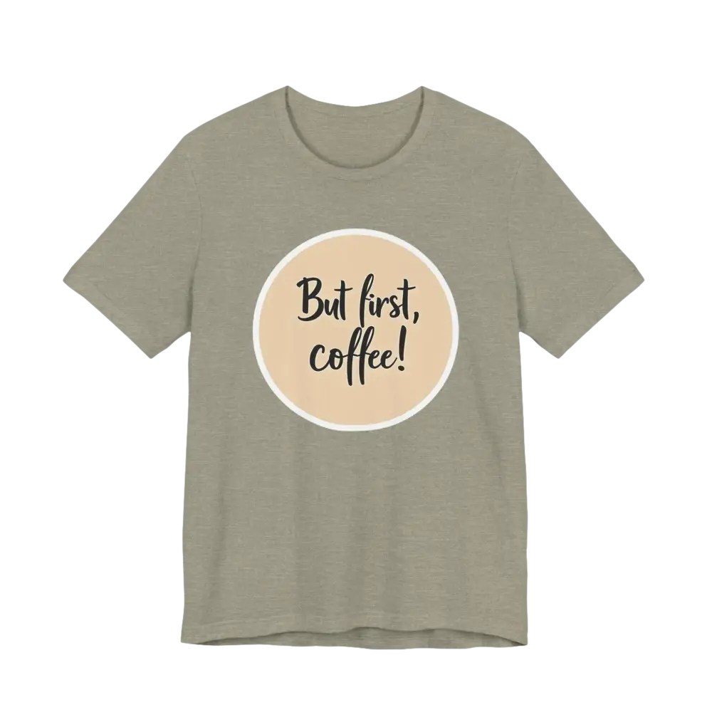 Gray Coffee Lover Tee Unisex Jersey T-Shirt featuring a trendy coffee slogan