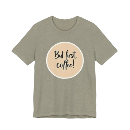 Gray Coffee Lover Tee Unisex Jersey T-Shirt featuring a trendy coffee slogan