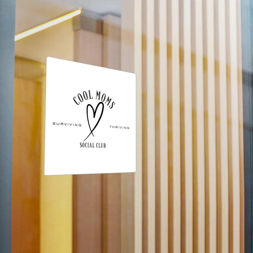 Square sign with heart design featured in Cool Moms Social Club Decal Stickers