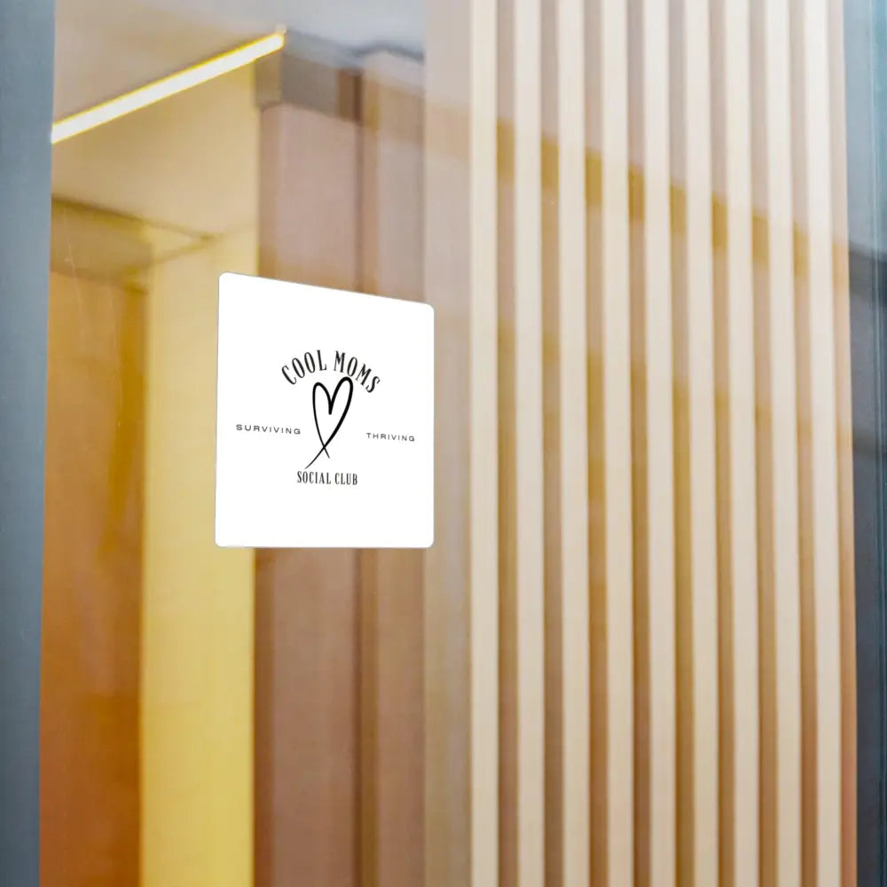 Square sticker featuring the Cool Moms Social Club logo for decorative purposes