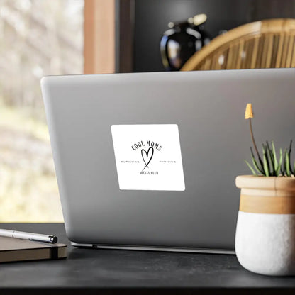 Laptop adorned with Cool Moms Social Club Decal Stickers for stylish personalization