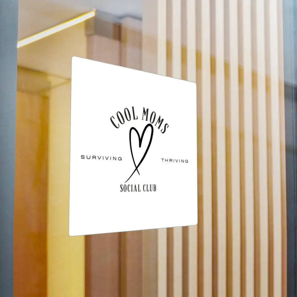 Square sign featured in Cool Moms Social Club Decal Stickers for stylish decor