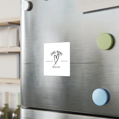 Square magnet featuring Cool Moms Social Club design for decal stickers