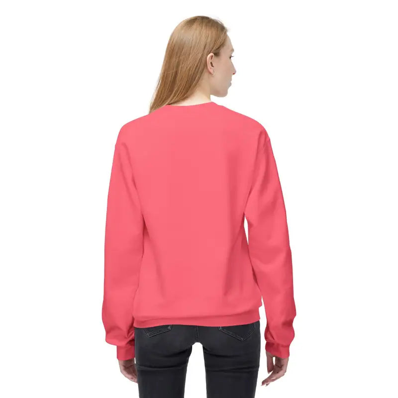 Salmon-colored Cozy Block Island Lighthouse Sweatshirt Unisex Crewneck for casual wear