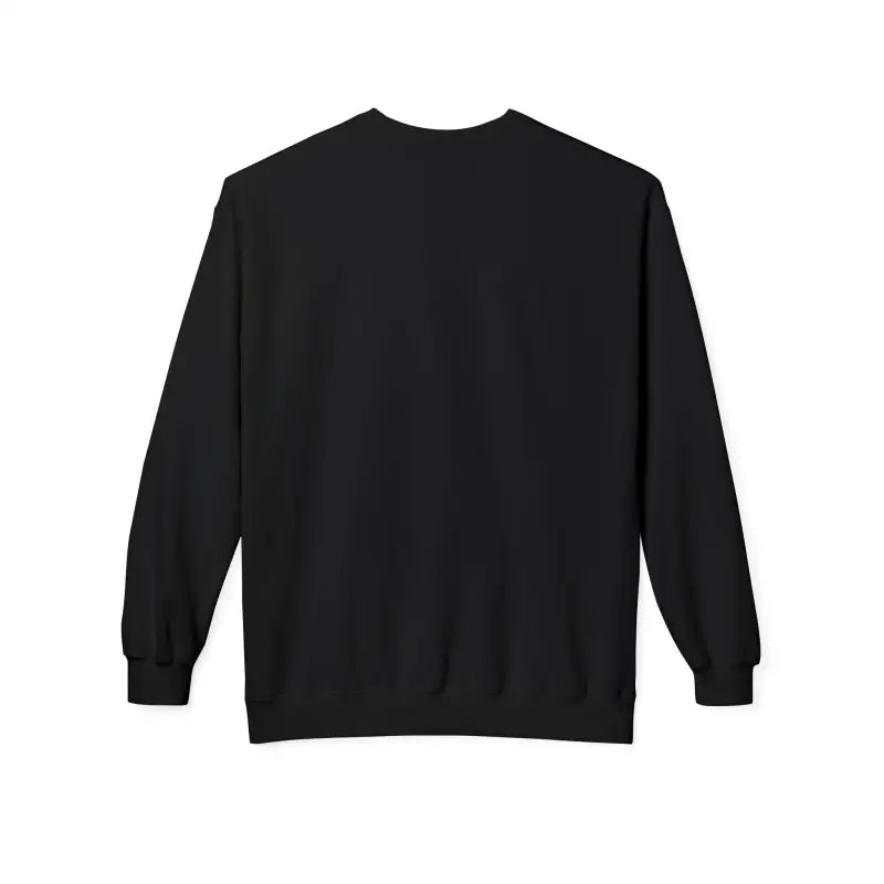 Black long-sleeved sweatshirt featuring Cozy Block Island Lighthouse design for unisex wear