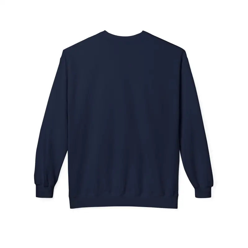 Navy blue crewneck sweatshirt featuring Cozy Block Island Lighthouse design, unisex style