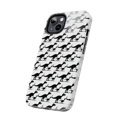 Dinosaur-patterned phone case for iPhone and Samsung, stylish and playful design