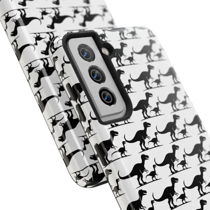 Dinosaur-patterned phone case designed for iPhone and Samsung devices