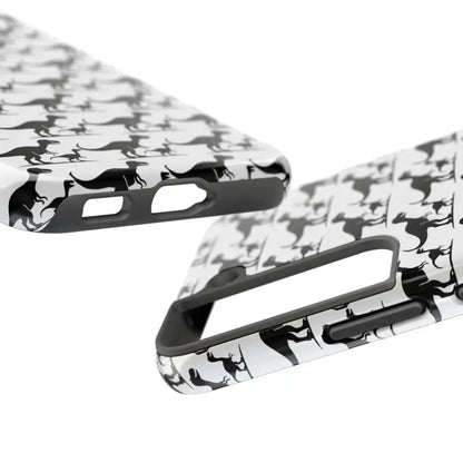 Dinosaur-patterned phone cases for iPhone and Samsung in vibrant designs