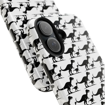 Dinosaur-patterned phone case designed for iPhone and Samsung devices