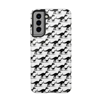 Dinosaur-patterned phone case designed for iPhone and Samsung devices