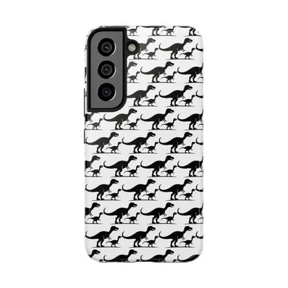 Dinosaur-patterned phone case designed for iPhone and Samsung devices