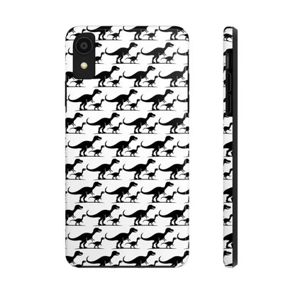 Dinosaur-patterned phone case for iPhone and Samsung showcasing vibrant design