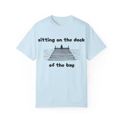Light blue t-shirt with dock graphic from the Dock of the Bay collection