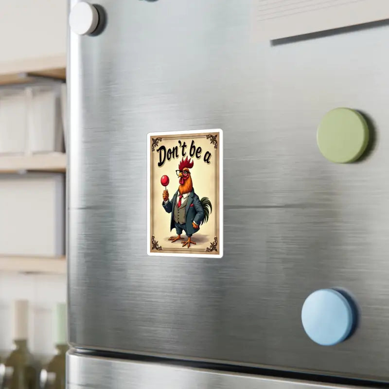 Humorous Dont Be A Rooster Sticker featuring a playful design and message