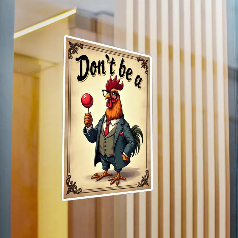 Humorous Don’t be a rooster poster featured on Dont Be A Rooster sticker