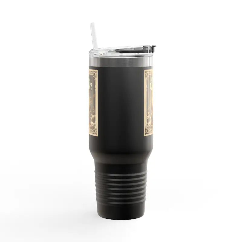 Black tumbler with straw from Duck Cartoon Insulated Tumbler 40oz Olive Green