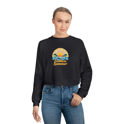 Black cropped sweatshirt from the Endless Summer Cropped Sweatshirt for Women collection