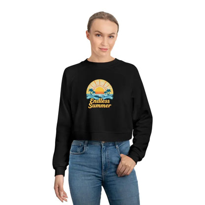 Black cropped sweatshirt from the Endless Summer Cropped Sweatshirt for Women collection