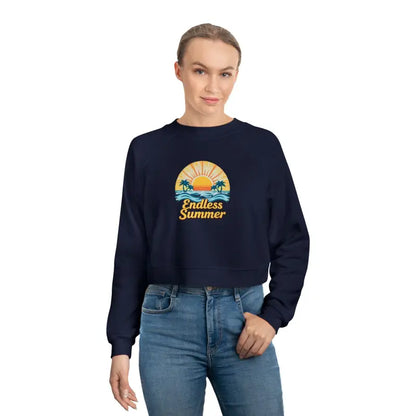 Navy blue cropped sweatshirt from Endless Summer collection for women
