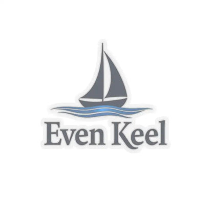 Even Keel Signature Sailboat Logo Sticker featuring a sailboat logo with text