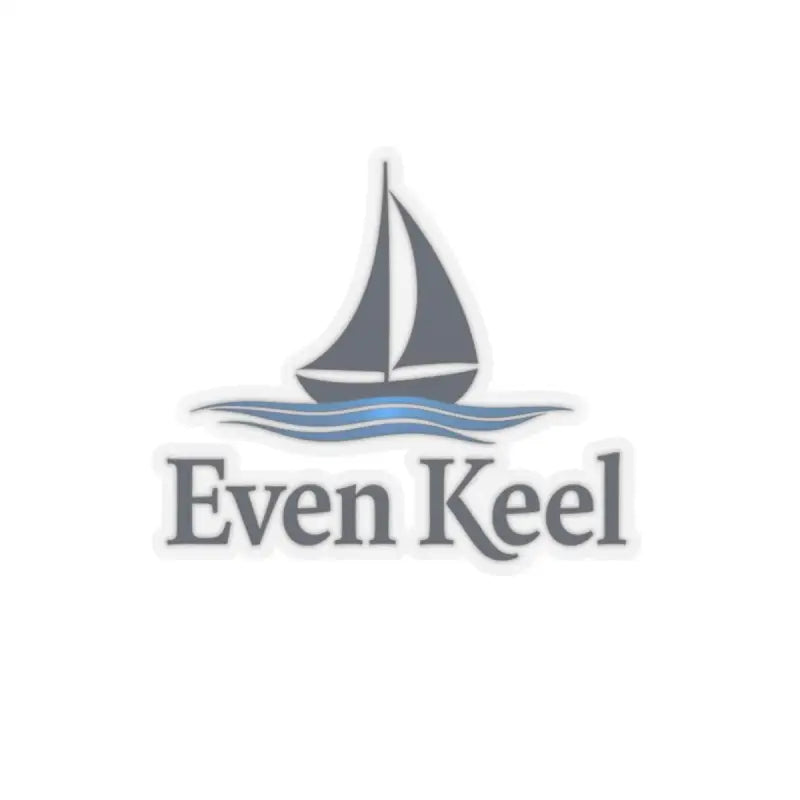 Even Keel Signature Sailboat Logo Sticker displayed prominently on a white background
