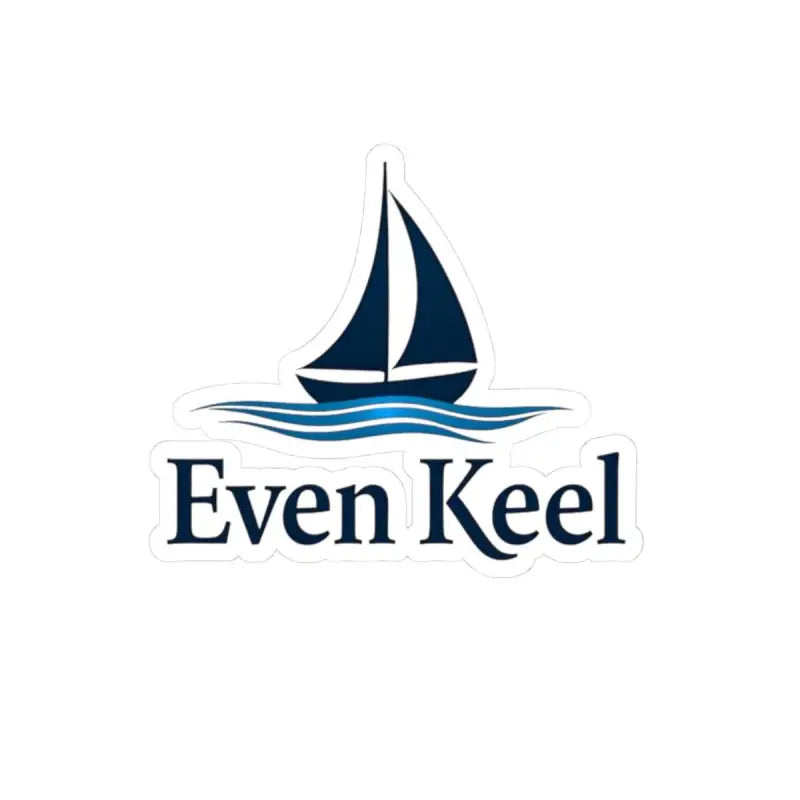Even Keel Signature Sailboat Logo Sticker showcasing a stylish sailboat design