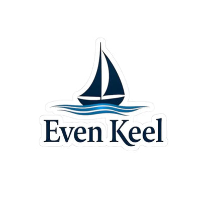 Even Keel Signature Sailboat Logo Sticker showcasing a stylish sailboat design