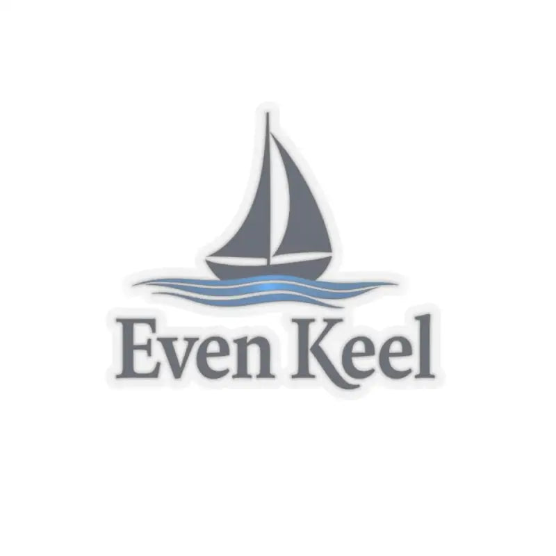Even Keel Signature Sailboat Logo Sticker featuring a sailboat logo with text