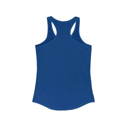 Blue racerback tank top from Even Keel for women’s active lifestyle apparel