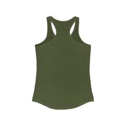Olive green racerback tank top from Even Keel for women’s active lifestyle