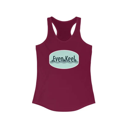 Maroon racerback tank top featured in Even Keel Women’s Ideal Racerback Tank Top