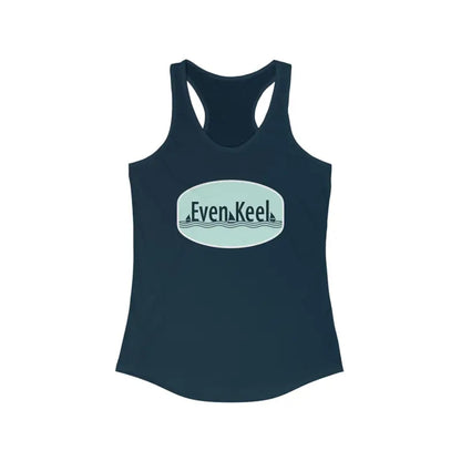 Navy blue racerback tank top from Even Keel for women’s active lifestyle wear