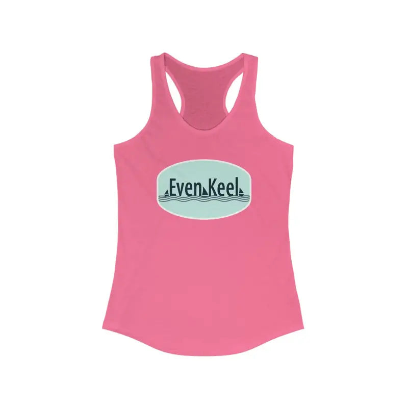 Pink racerback tank top from Even Keel for women’s active lifestyle apparel