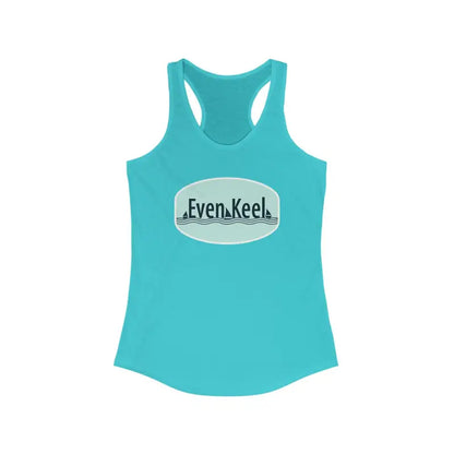 Turquoise racerback tank top from Even Keel for a stylish active lifestyle