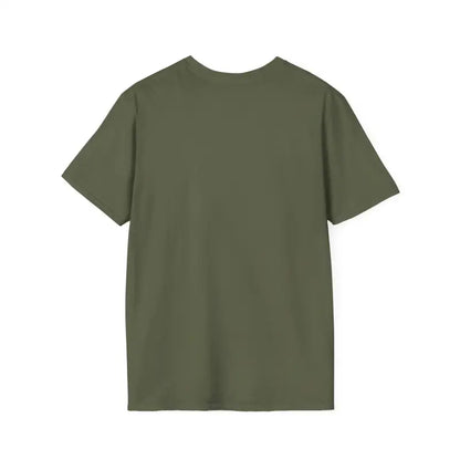 Olive green Flock Mama Unisex Softstyle T-Shirt for bird lovers displayed on a model