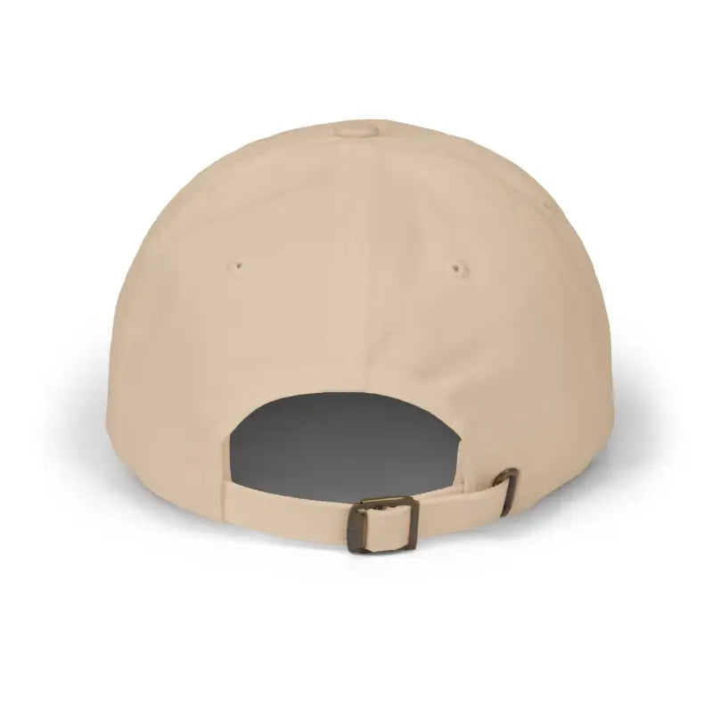 Beige adjustable Floral Peace Sign Baseball Cap shown in the product listing
